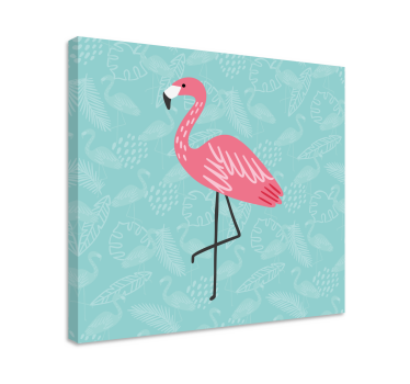 Kanvas djur flamingo stående graciöst - Tenstickers