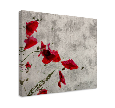 Abstrakt polska vallmo blommigcanvas tavla - Tenstickers