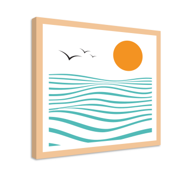 Havet abstrakt konst geometrisk väggduk - Tenstickers