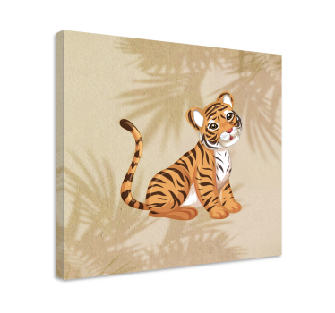 Kanvas djur söt tigerillustration - Tenstickers