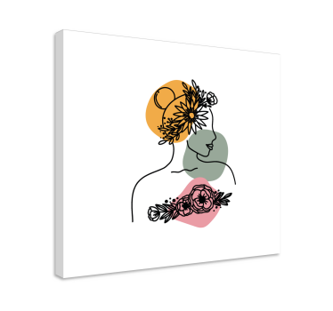Fantastiskt kvinnans ansikte med blommigcanvas tavla - Tenstickers
