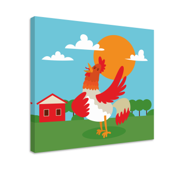 Kanvas djur tuva firar soluppgång - Tenstickers