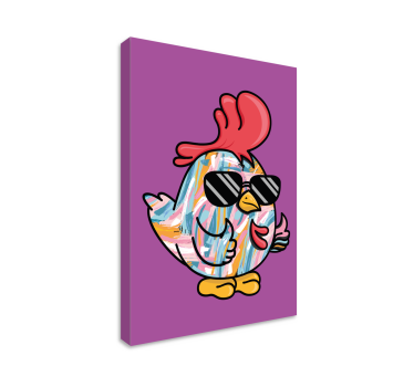 Kanvas djur cool kyckling karaktär - Tenstickers