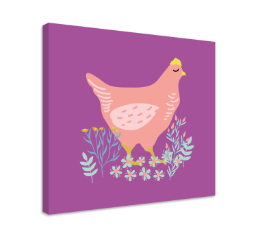Charmig rosa höna Kanvas djur - Tenstickers