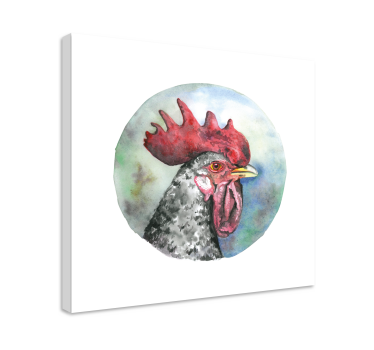 Blå kyckling oljemålning fågelcanvas tavla canvas tavla - Tenstickers