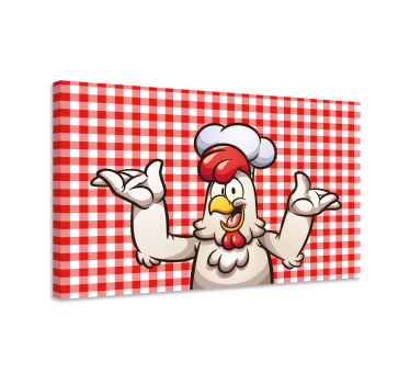 Tecknad kyckling kock fågelcanvas tavla canvas tavla - Tenstickers