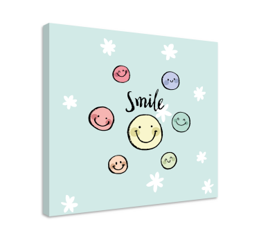 Kanvas citat smile face-kollektionen - Tenstickers
