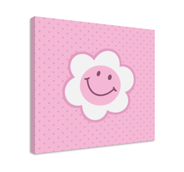 Kanvas hjort leende blomma ansikte - Tenstickers