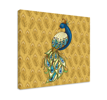 Blommor kalkon gyllene blommor fågelcanvas tavla canvas tavla - Tenstickers