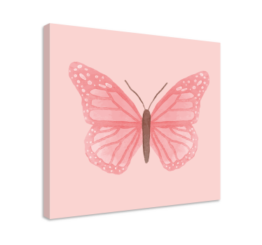 Rosa kakel fjärilar fjärilcanvas tavla bild - Tenstickers