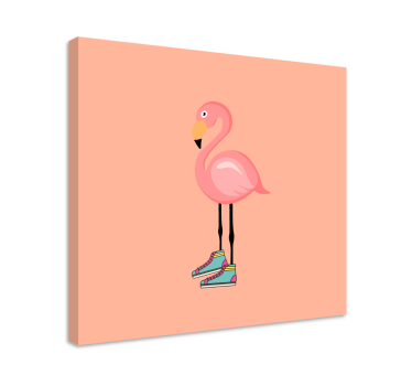 Kanvas fåglar stiliga flamingoåkare - Tenstickers