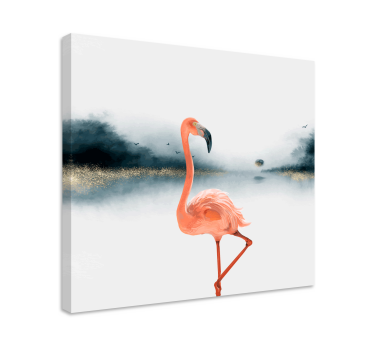 Original oljemålade flamingos väggtryck för vardagsrum - Tenstickers