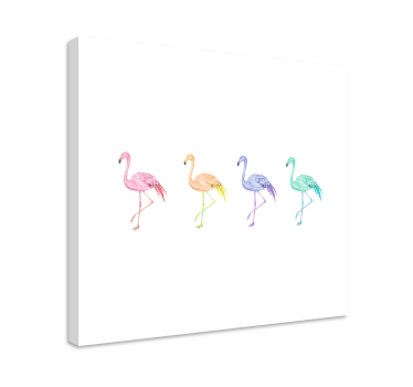 Kanvas fåglar diverse flamingos kollektion - Tenstickers