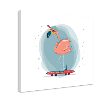 Kanvas djur skatande flamingo - Tenstickers