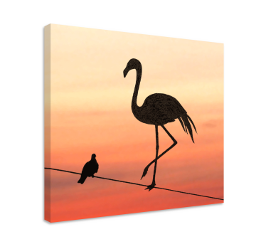 Flamingo och fåglar design hallcanvas tavla tryck - Tenstickers