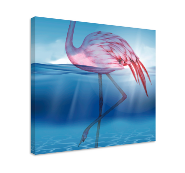 Kanvas fåglar elegant flamingo pose - Tenstickers