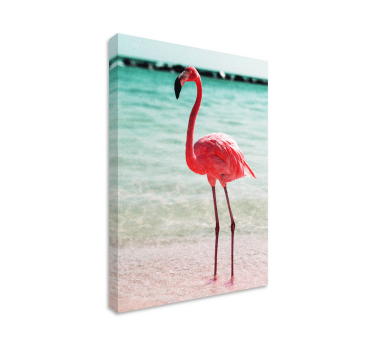 Söta flamingos på stranden master sovrumcanvas tavla canvas tavla - Tenstickers