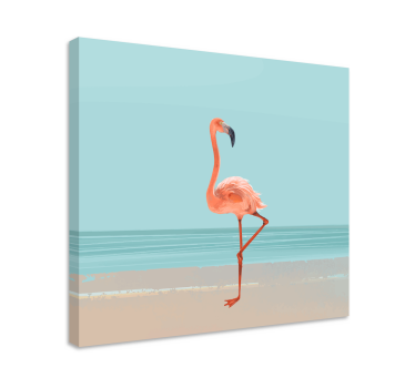 Kanvas fåglar graceful flamingo pose - Tenstickers