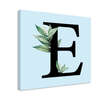 Kanvas abc och bokstäver e med blad - Tenstickers