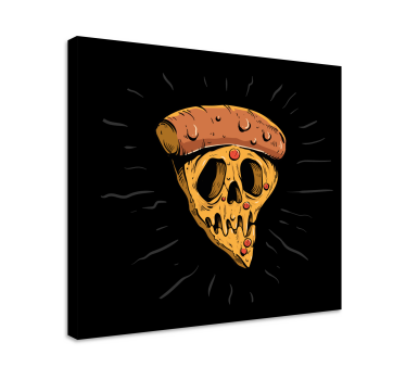 Dödskalle pizza skiva Kanvas andra texter - Tenstickers