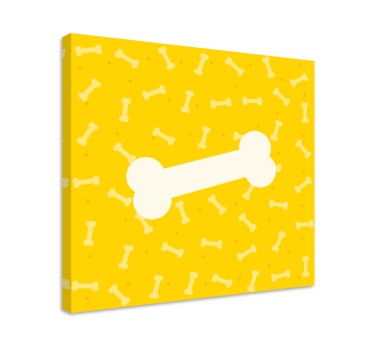 Söt gul bakgrund hund ben canvas bilder - Tenstickers