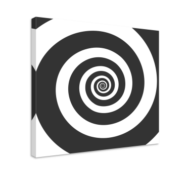 Svartvitt hypnotisk retro spiralcanvas tavla konst - Tenstickers
