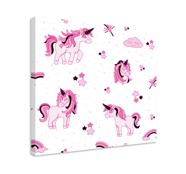 Kanvas enhörningar söt unicornmönster - Tenstickers