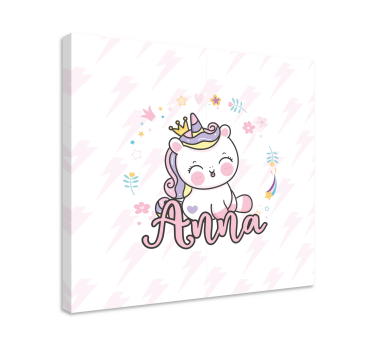 Vackra baby unicorn anpassningsbara kanfasavtryck - Tenstickers