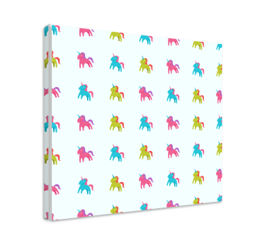 Kanvas enhörningar med färgglad unicornmönster - Tenstickers