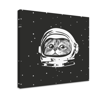 Svartvit astronaut Kanvas katter - Tenstickers