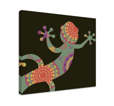 Geometrisk reptil illustration Kanvas djur - Tenstickers