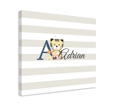 Kanvas katter adrian tiger karaktär - Tenstickers