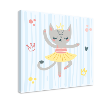 Kanvas katter dansande kattprinsessa - Tenstickers