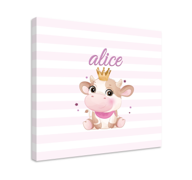Kanvas djur söt ko prinsessa - Tenstickers
