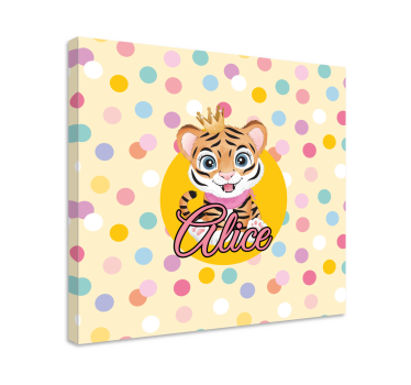 Kanvas djur söt tiger karaktär - Tenstickers
