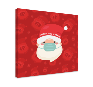 Kanvas abc och bokstäver glad tomte med mask - Tenstickers