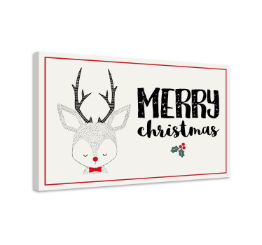 Kanvas hjort god jul renhjort - Tenstickers