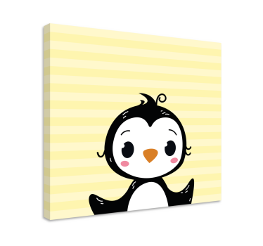 Kanvas djur söt pingvinfigur - Tenstickers