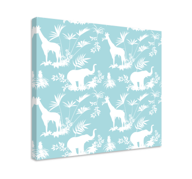 Kanvas elefant och giraff - Tenstickers