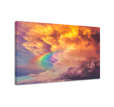 Nebulosity bakgrund med regnbåge vägg print - Tenstickers