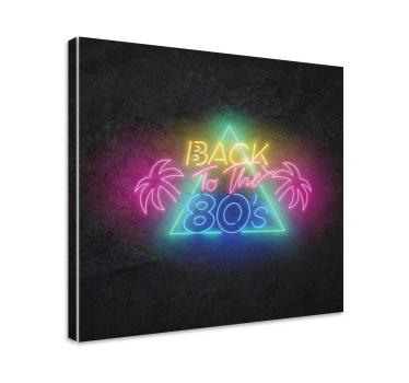 Tillbaka till 80 -talet logotyp canvas tavla citat tryck - Tenstickers