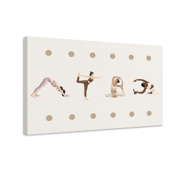 Kanvas andra texter yoga positioner sekvens - Tenstickers