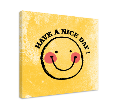 "ha en trevlig dag" smiley face -väggtryck för vardagsrummet - Tenstickers