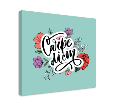 Kanvas citat carpe diem blommig - Tenstickers