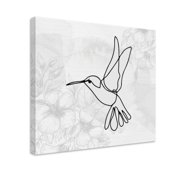 Kanvas fåglar elegant kolibri silhuett - Tenstickers