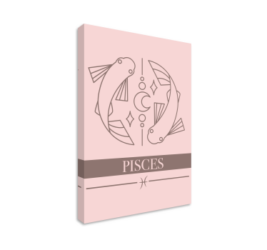 Kanvas fiskar astrologiskt fisketecken - Tenstickers