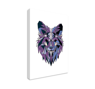 Geometrisk varg geometrisk inramadcanvas tavla - Tenstickers