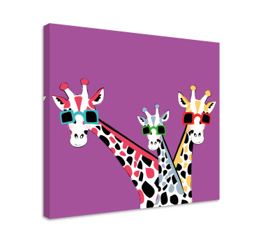 Kanvas djur giraffer i solglasögon - Tenstickers