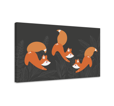 Räv som leker Kanvas djur - Tenstickers