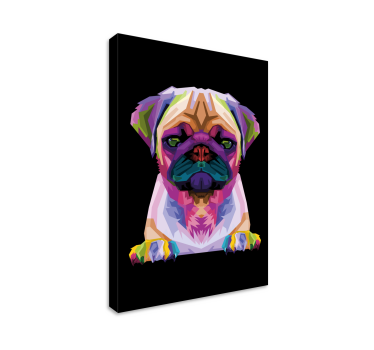 Geometriska-djur söta hund canvas bilder - Tenstickers